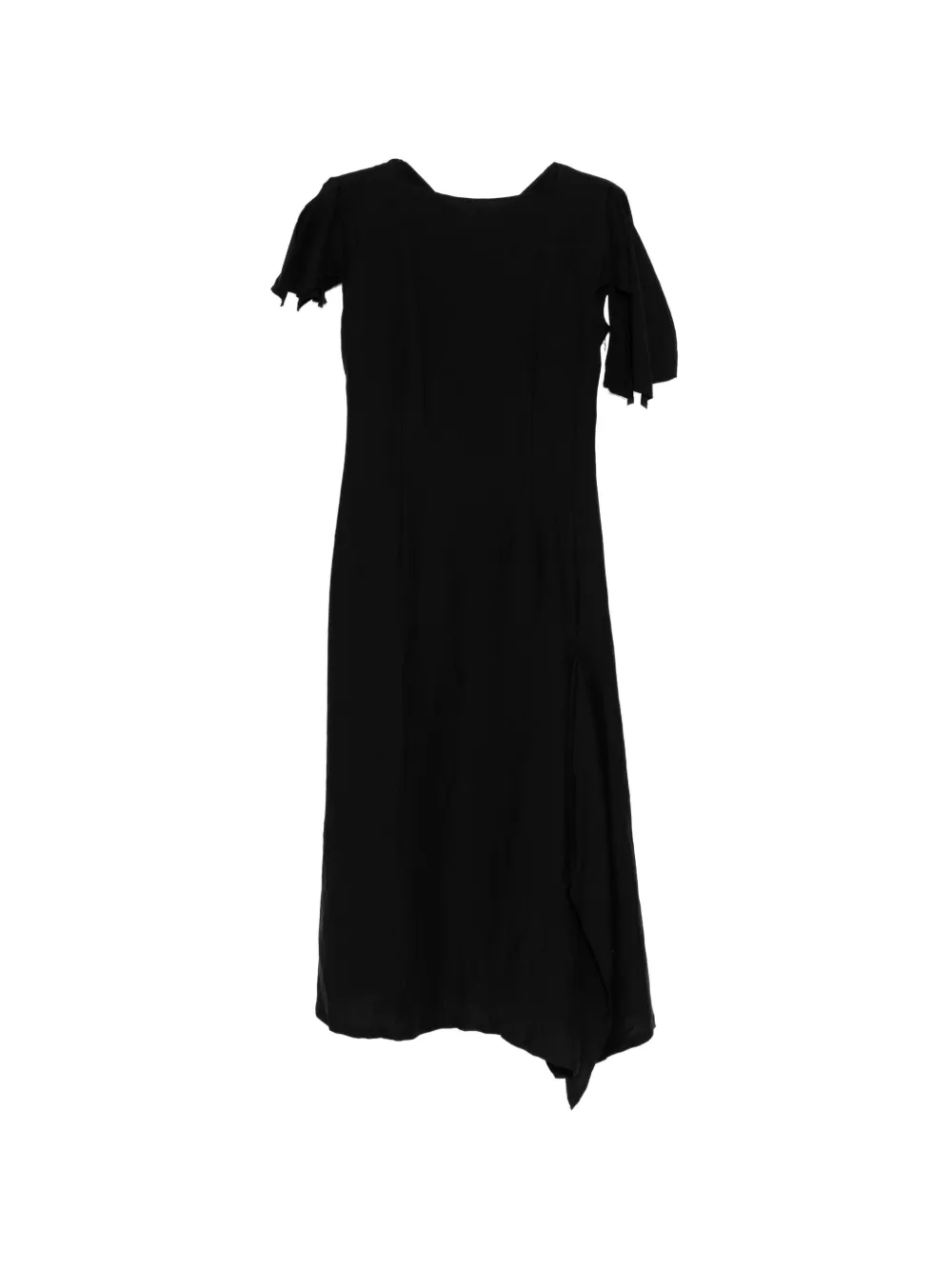 Yohji Yamamoto Backside Slit Flat Dress In Black