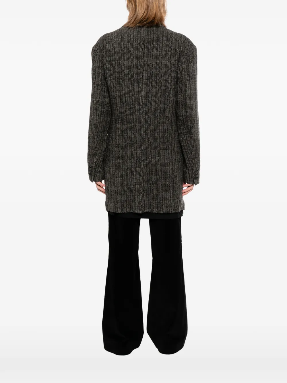 Yohji Yamamoto Blazer met visgraatpatroon Grijs