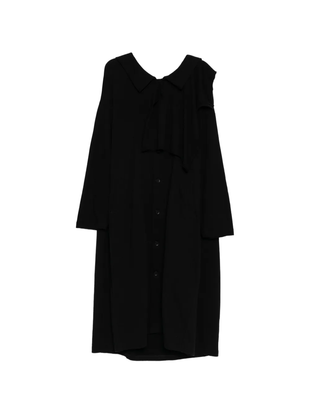 Yohji Yamamoto gauze draped coat - Black