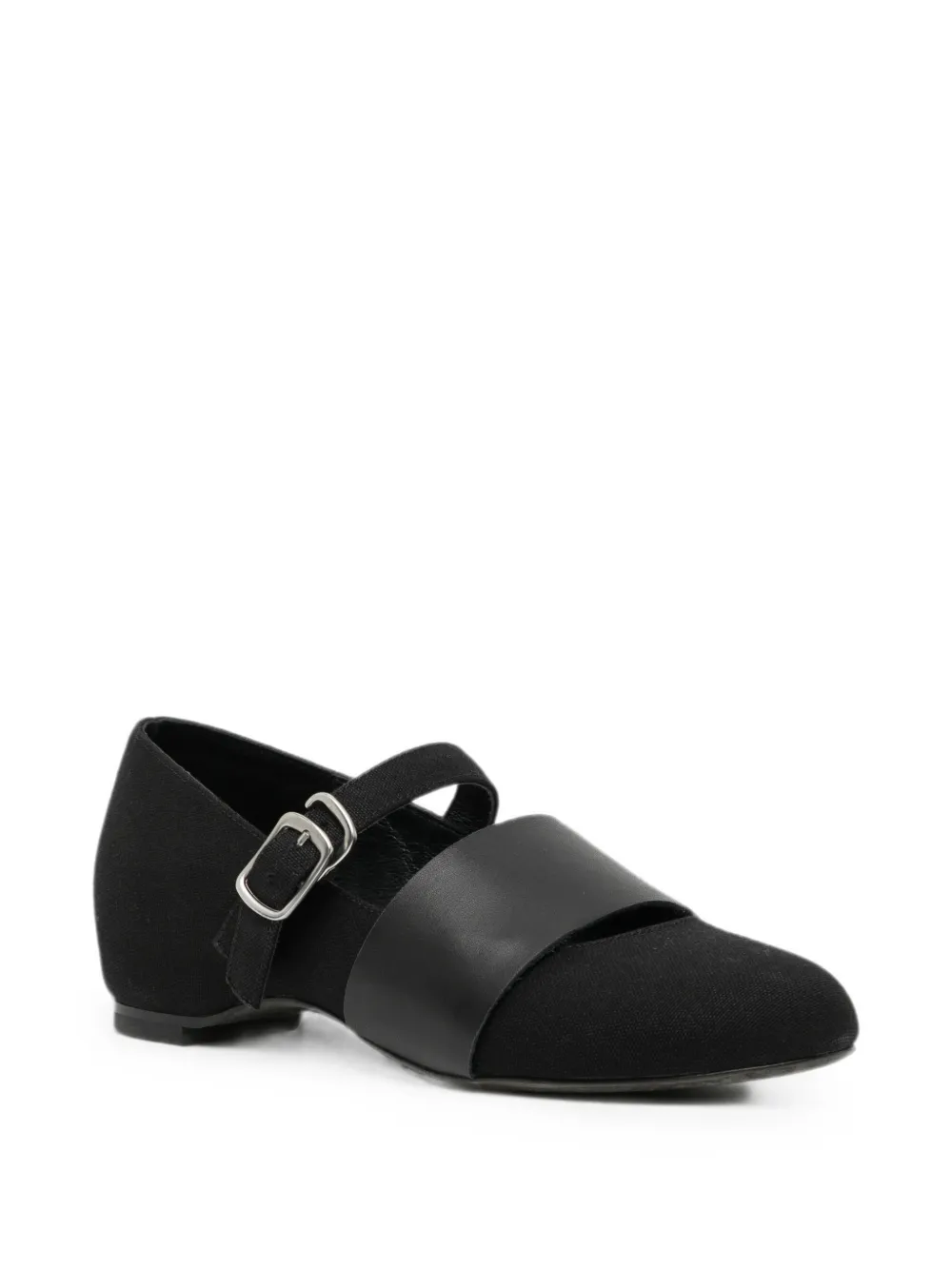 Yohji Yamamoto strap ballet flats Zwart