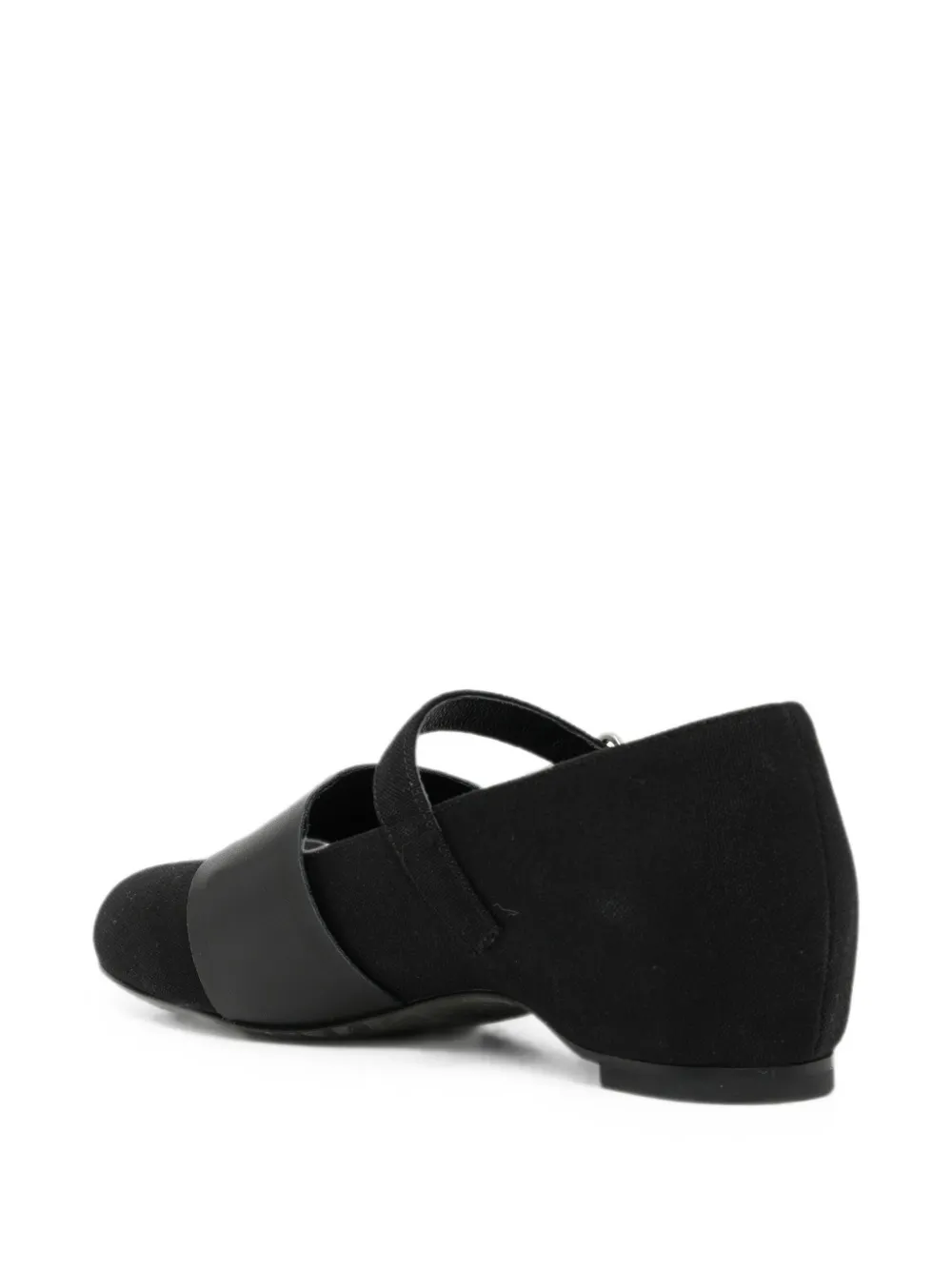 Yohji Yamamoto strap ballet flats Zwart