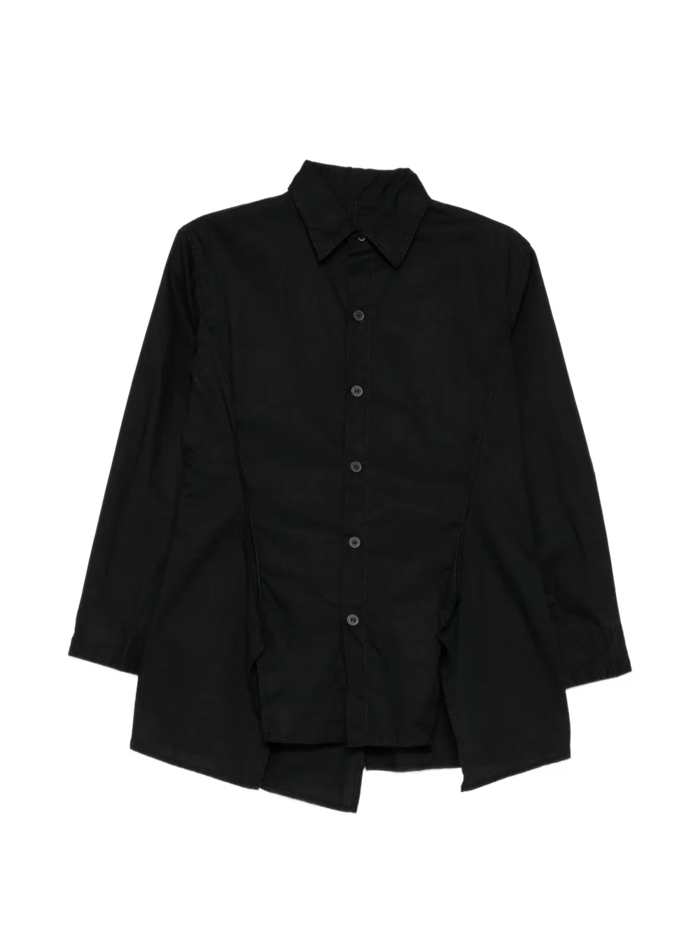 Yohji Yamamoto Overlapped-seam Blouse In Black