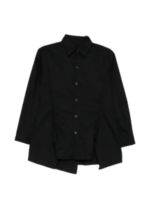 Yohji Yamamoto Cotton Asymmetric Shirt | Black | FARFETCH