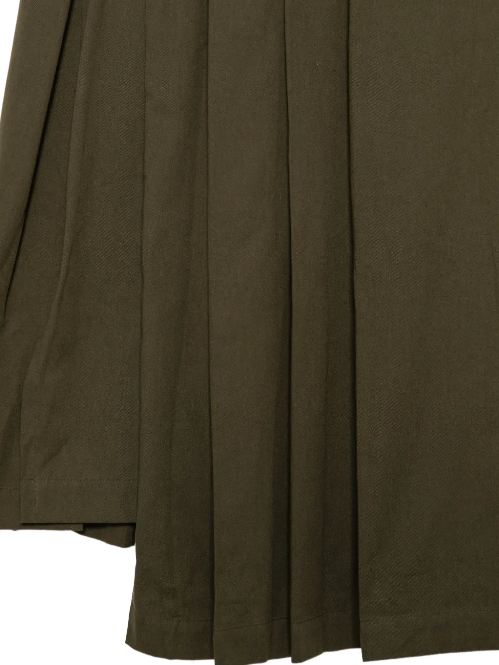 Yohji Yamamoto Katoenen twill plooirok Groen