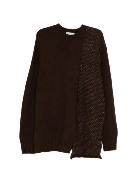 Yohji Yamamoto jersey a paneles con cuello redondo