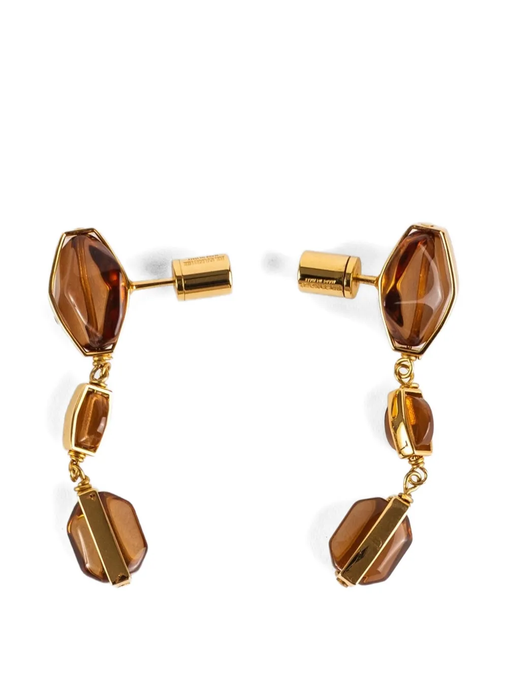 Jil Sander crystal drop earrings - Gold