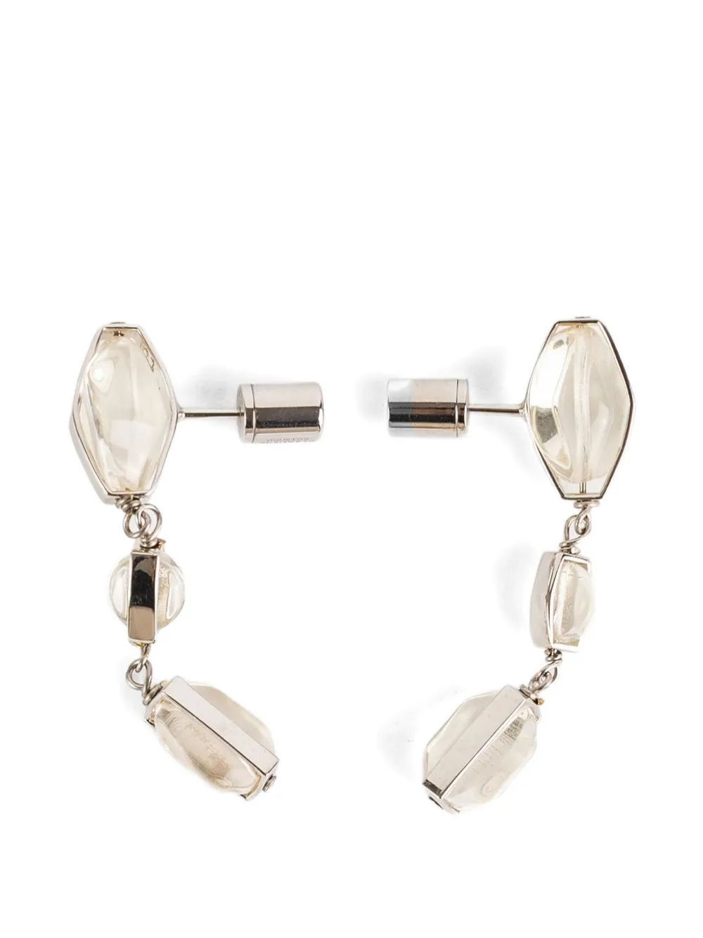 Jil Sander crystal-embellished drop earrings - Argento