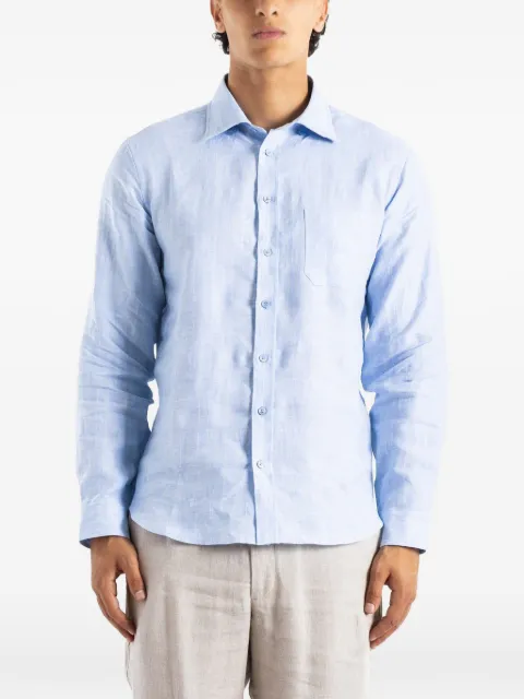 Sease slub-texture chest-pocket shirt