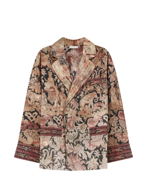 Pierre-Louis Mascia Cialda double-breasted jacquard coat