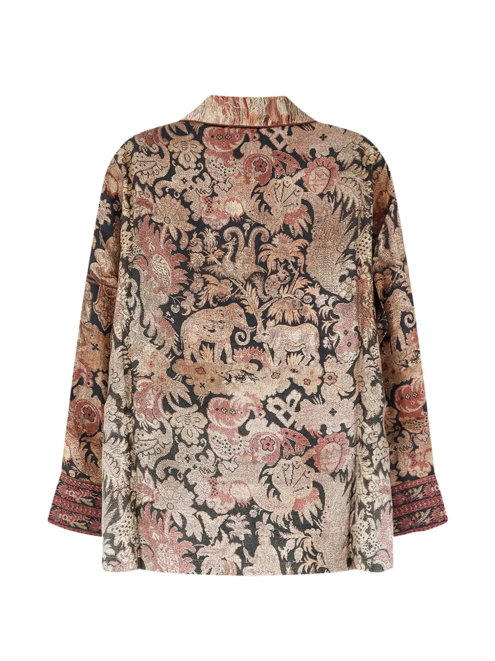 Pierre-Louis Mascia Cialda jas met dubbele rij knopen en jacquard Bruin