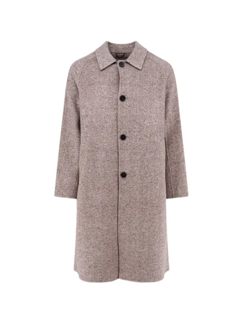 AMARANTO raglan-sleeve herringbone coat