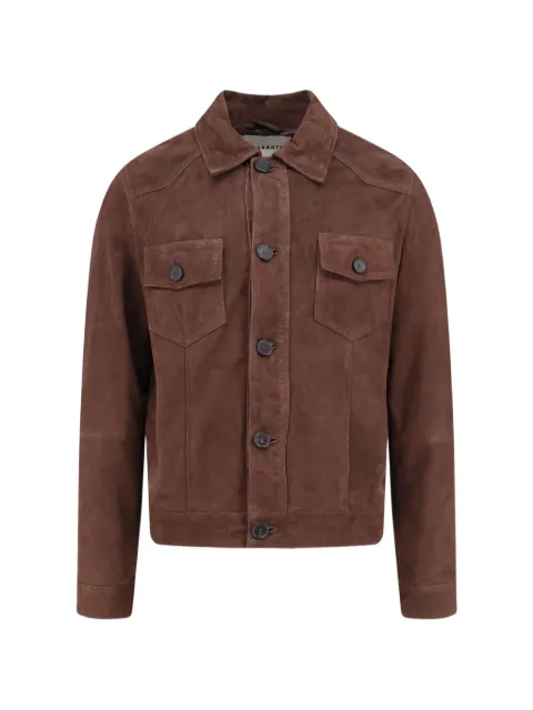AMARANTO  suede flap-pocket jacket