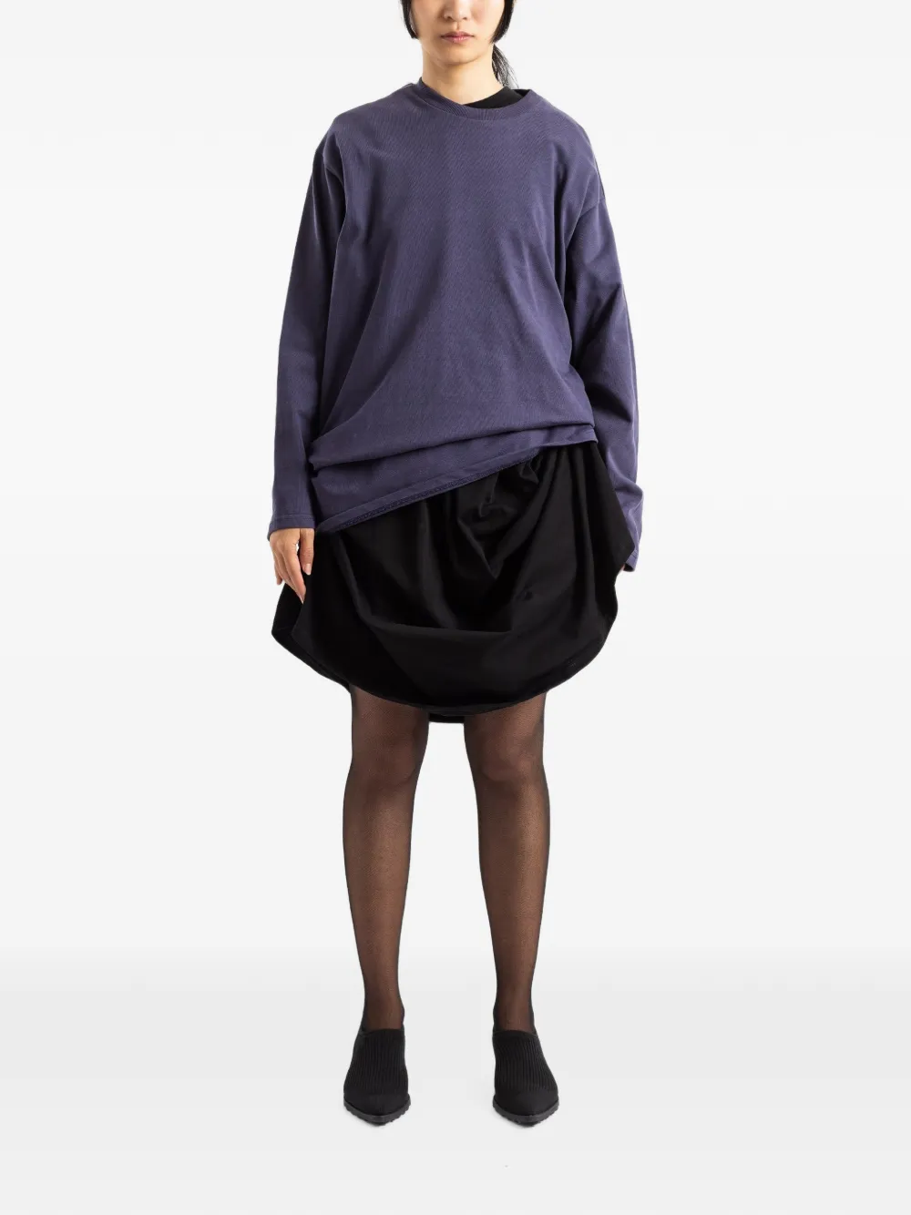 LII long-sleeve layered-effect midi dress