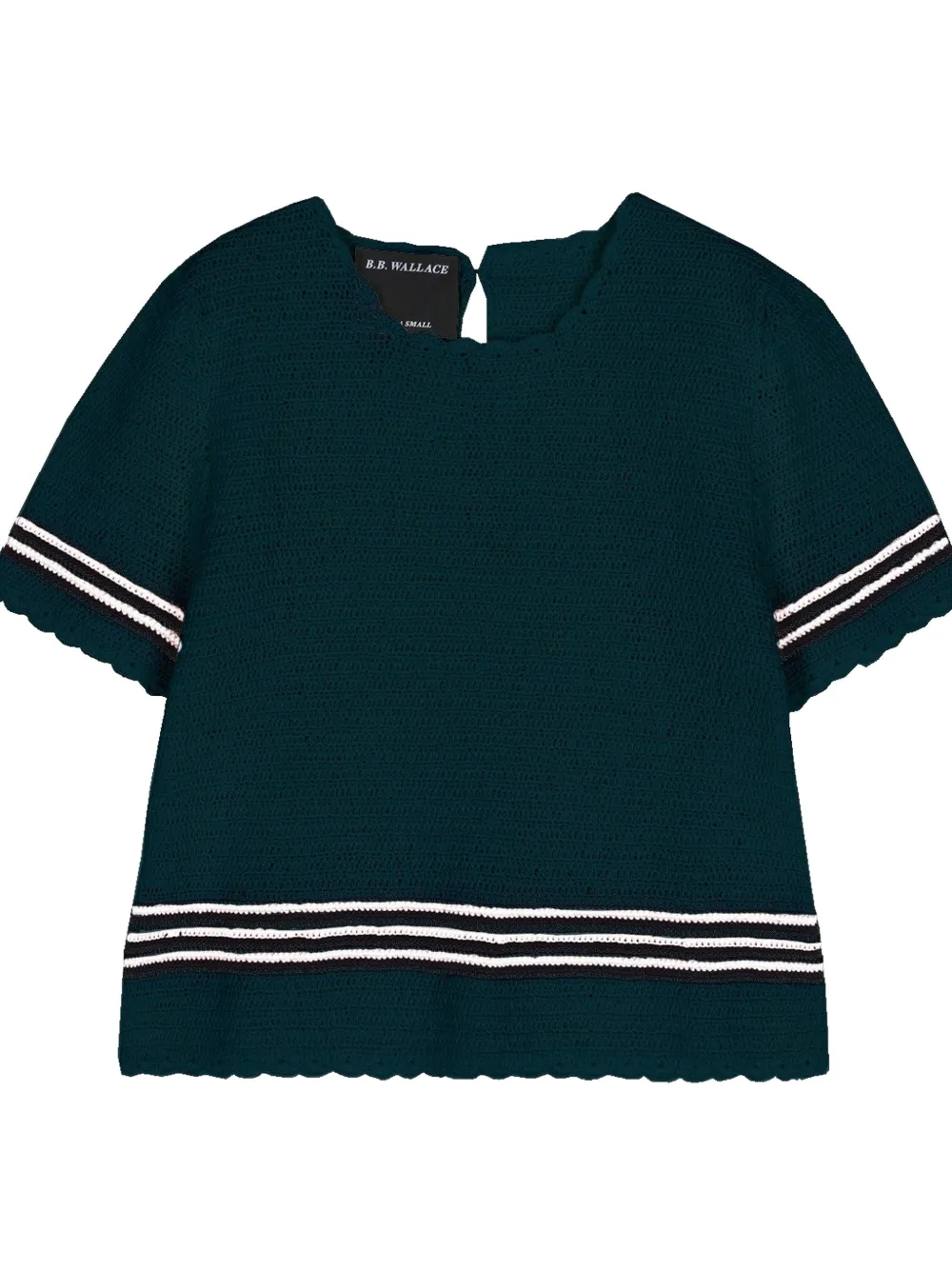  B.b. Walace Turrel Striped Wool Top - Vert 