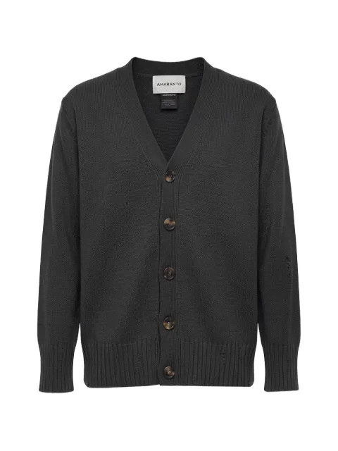 AMARANTO distressed V-neck cardigan