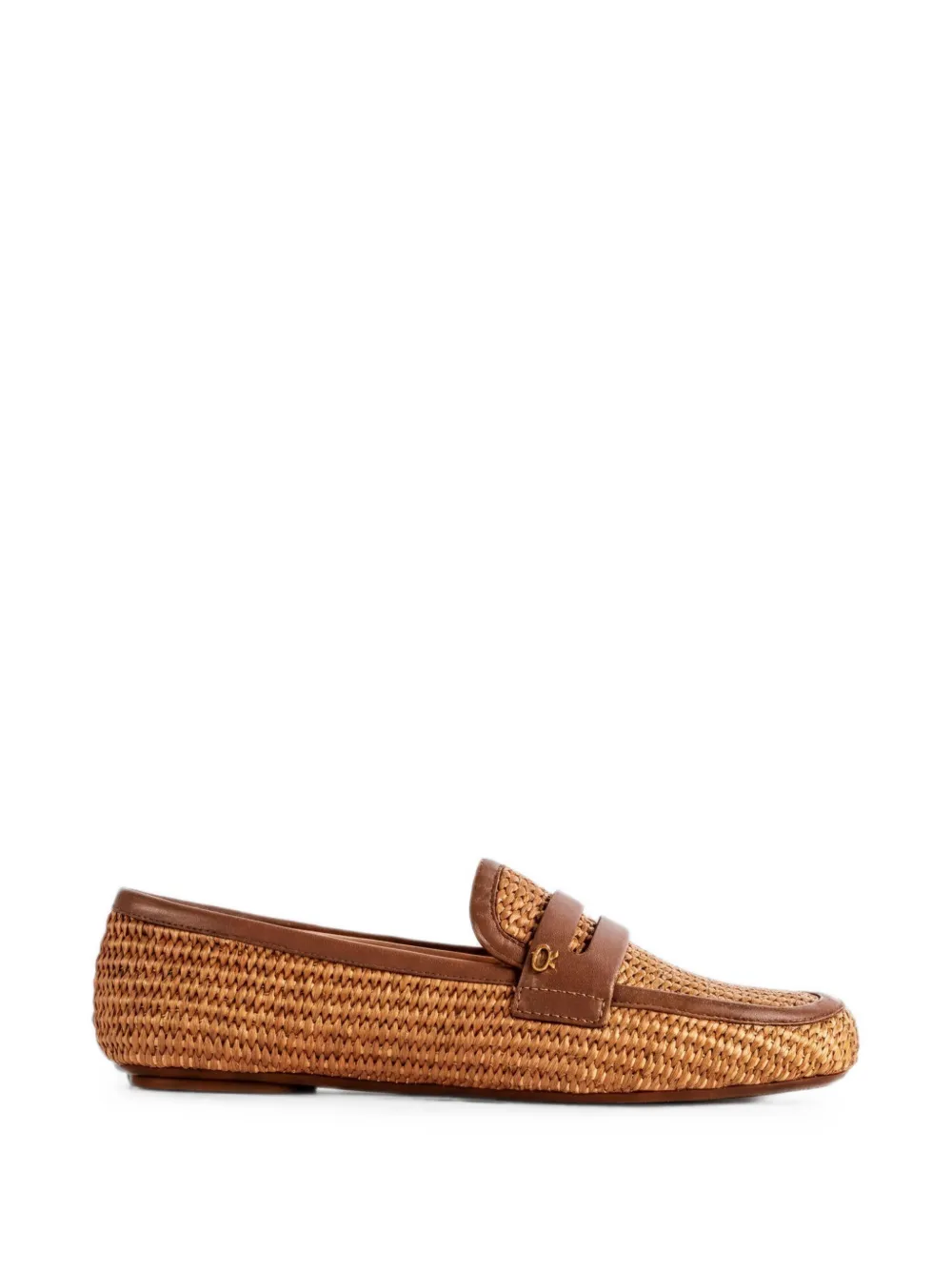 Gianvito Rossi Marbella woven loafers Bruin
