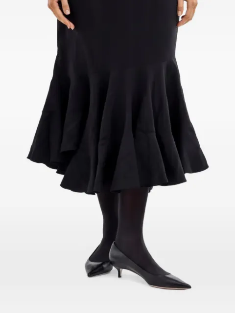 Comme Des Garçons falda midi acampanada con volantes