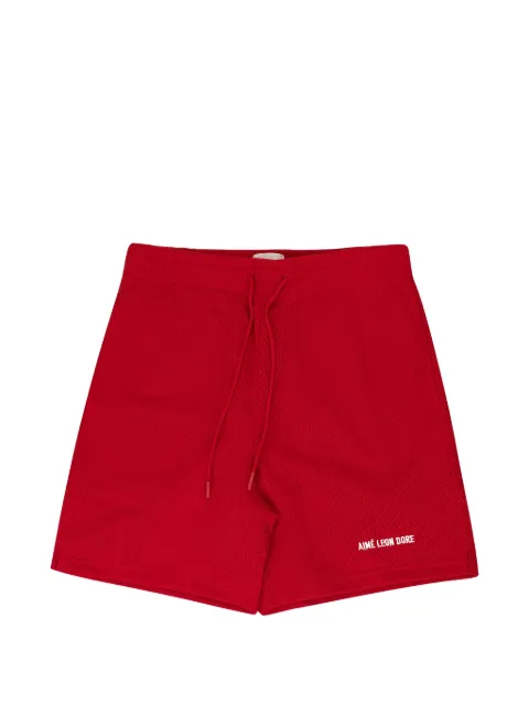 Aimé Leon Dore logo-print mesh-texture shorts