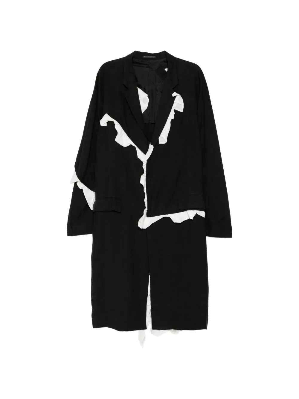 Yohji Yamamoto Cappotto con ruches - Nero