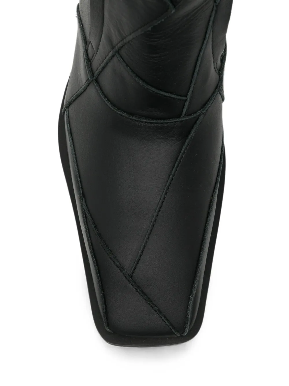 Yohji Yamamoto patchwork zip boots Zwart