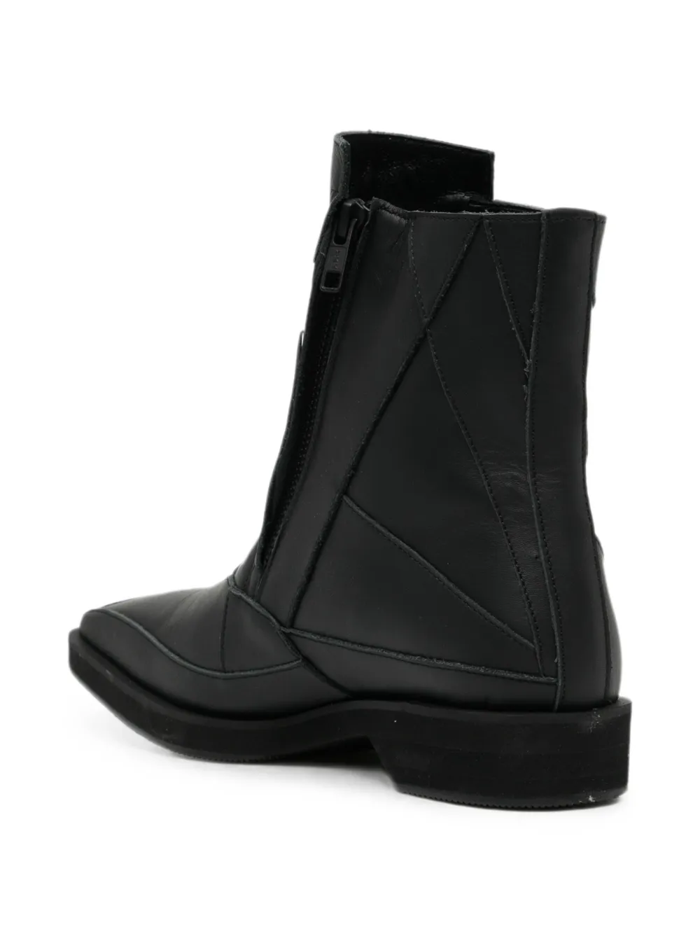 Yohji Yamamoto patchwork zip boots Zwart
