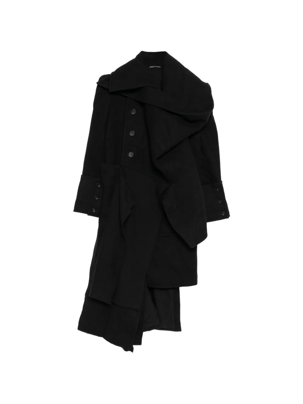 Yohji Yamamoto draped-collar coat - Black
