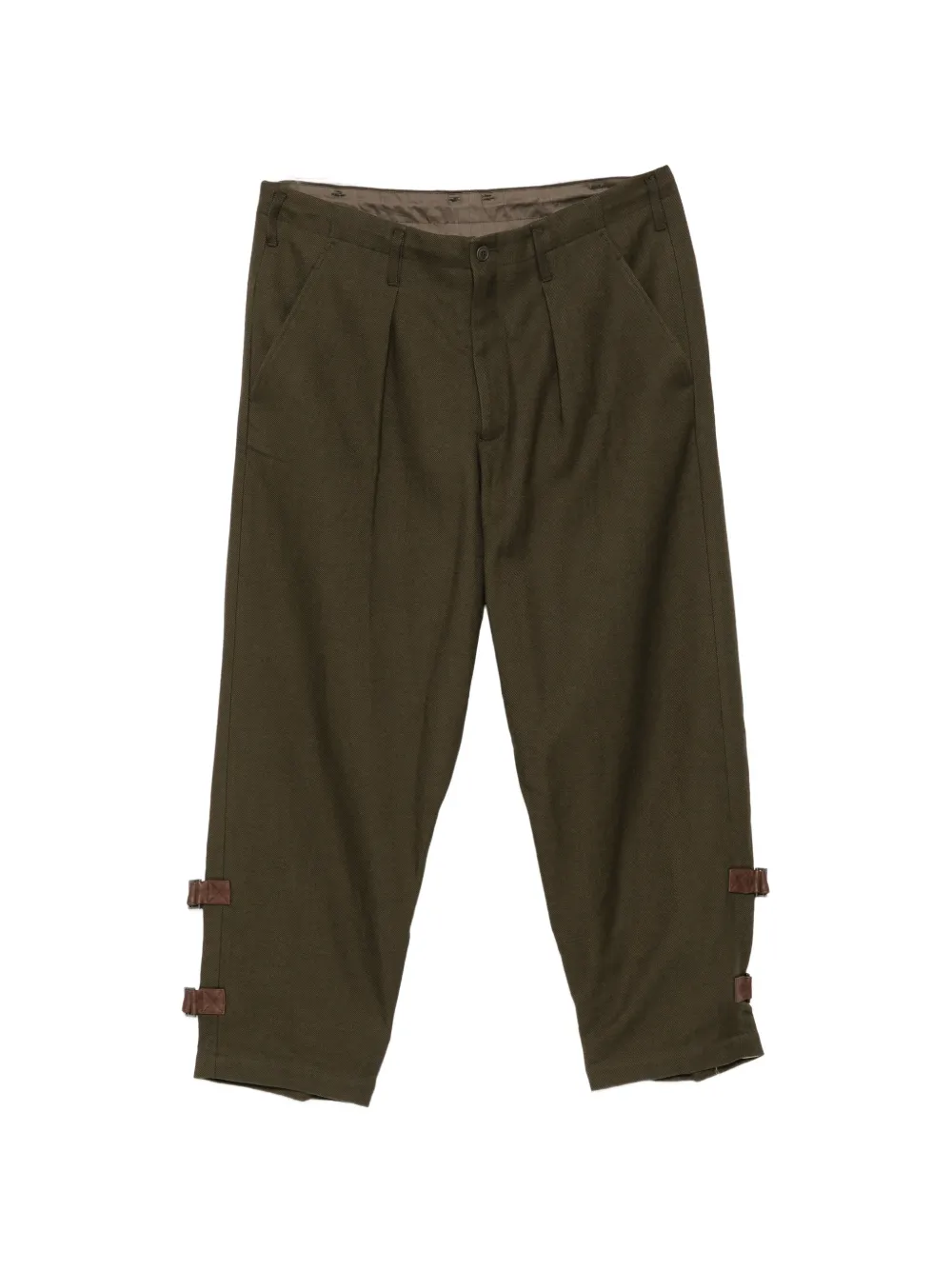 Yohji Yamamoto Pantaloni Serge con cintura - Verde