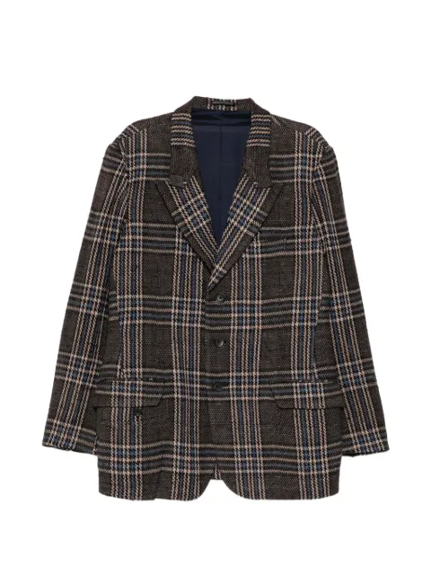 Yohji Yamamoto blazer con motivo de cuadros