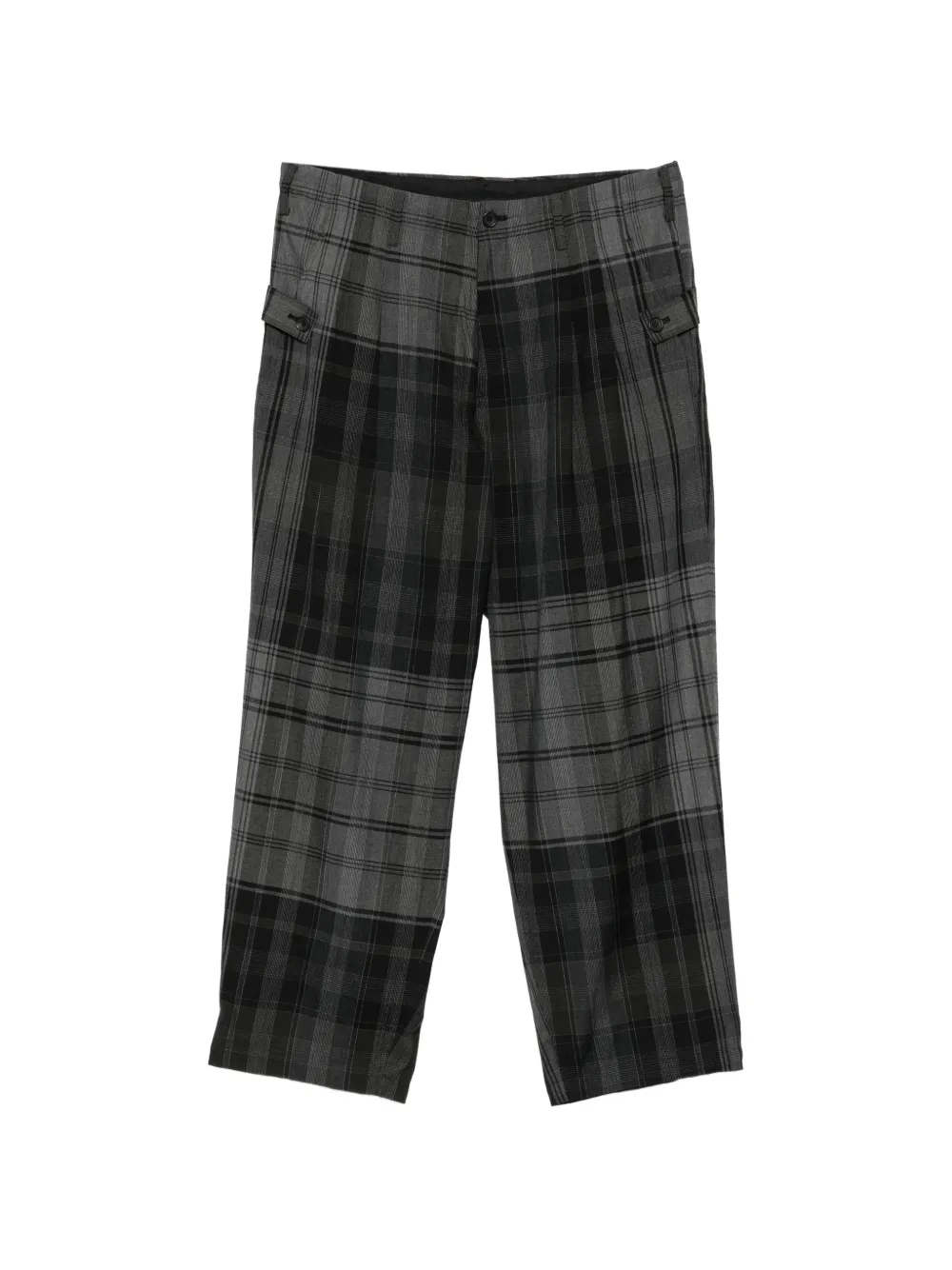 Yohji Yamamoto Pantaloni a quadri - Grigio