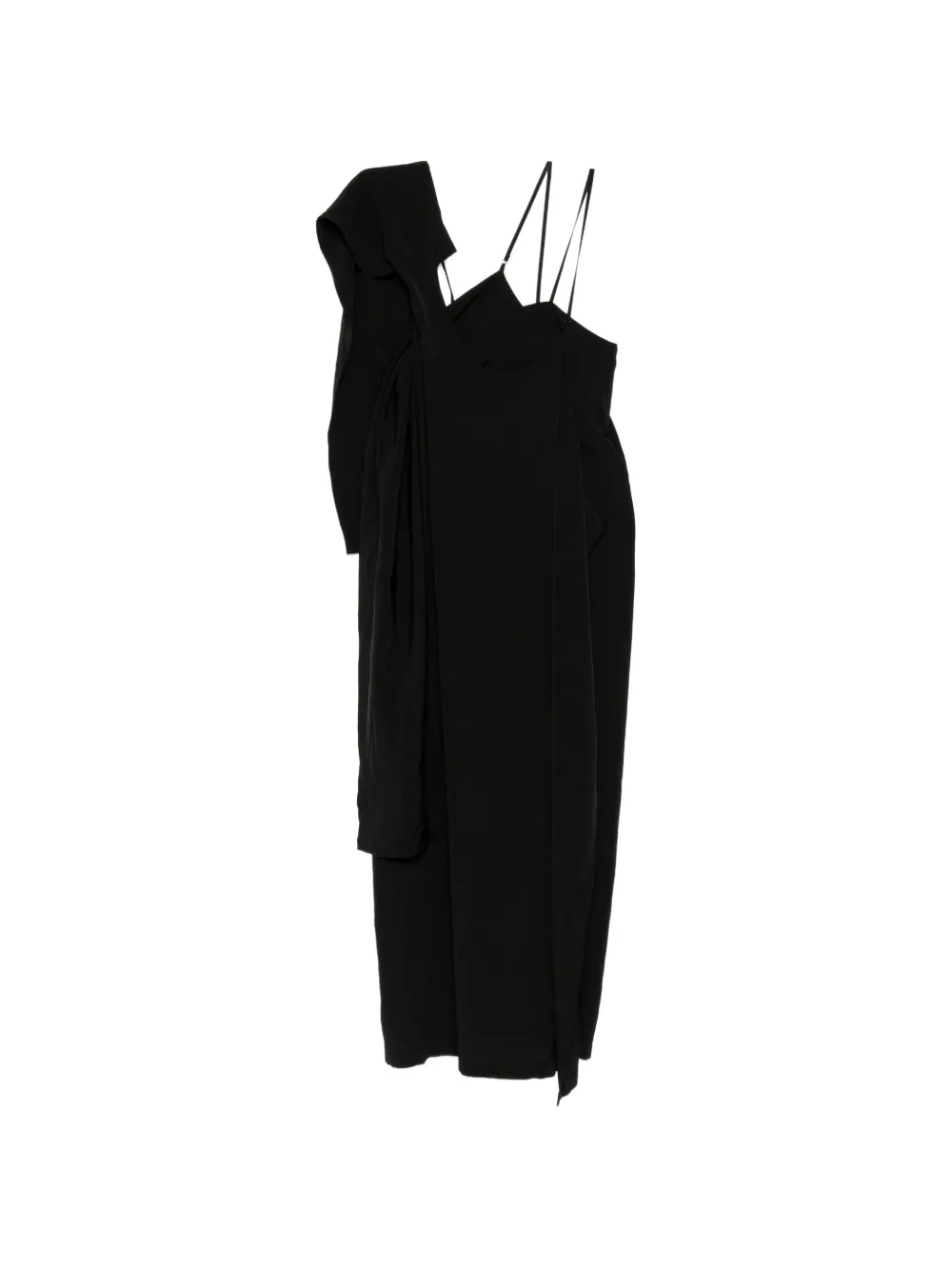 Yohji Yamamoto Abito asimmetrico con drappeggio - Nero
