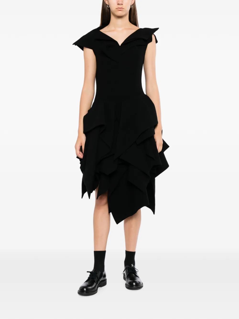 Yohji Yamamoto Asymmetrische jurk Zwart