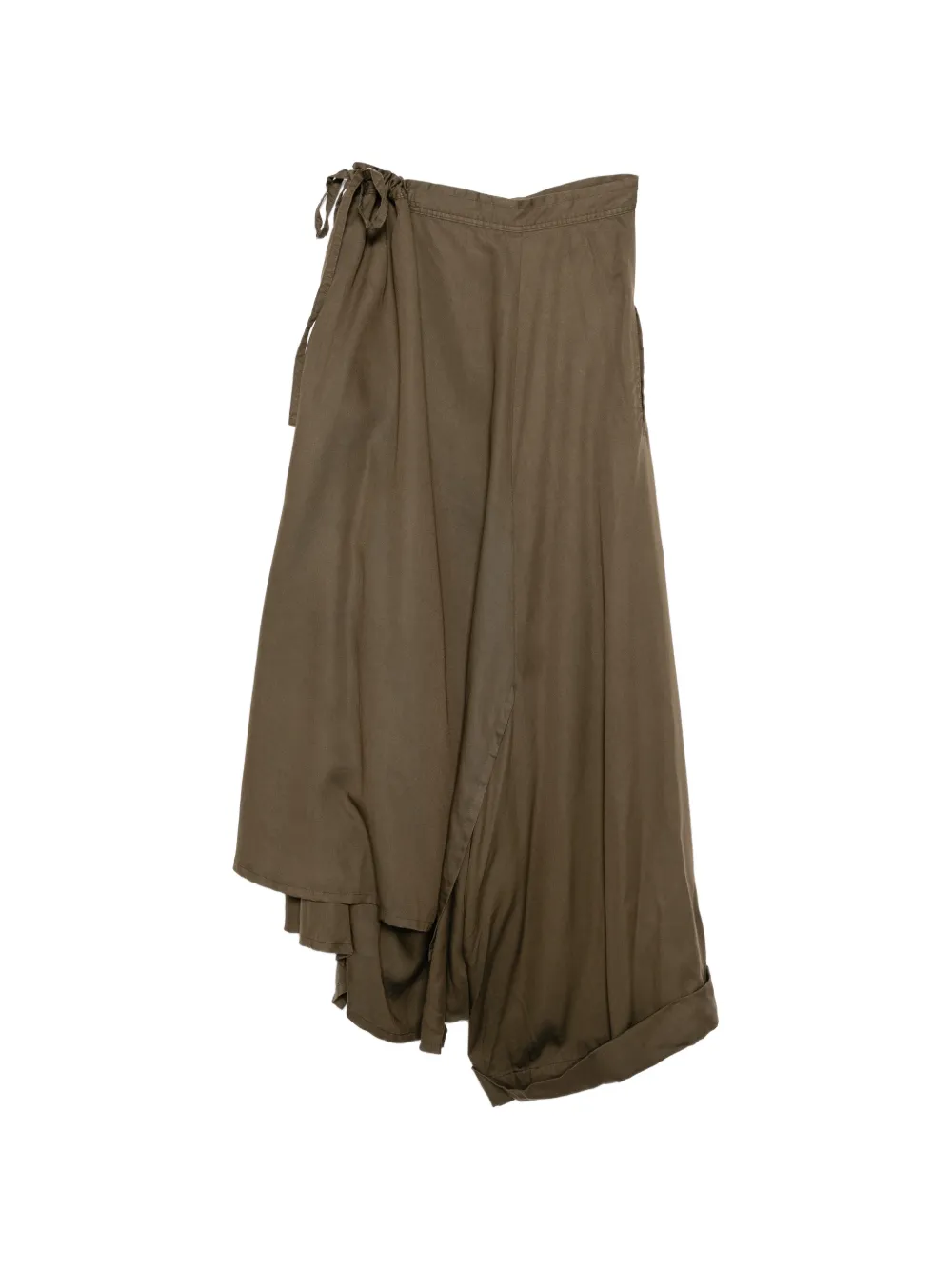 Yohji Yamamoto Gedrapeerde rok met gesmockt detail Groen