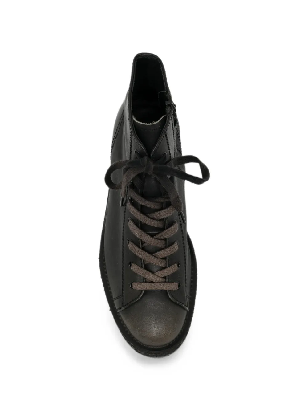 Yohji Yamamoto platform lace-up ankle boots Zwart