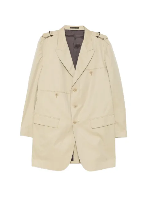 Yohji Yamamoto buckle-detail peaked-lapel blazer 
