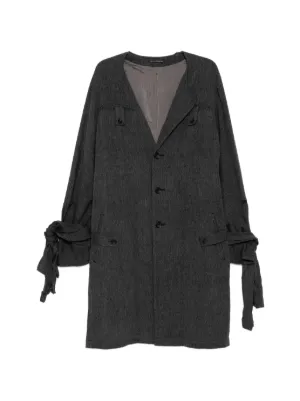 Comme Des Garçons Homme Pinstripe Toggle Coat | Blue | FARFETCH