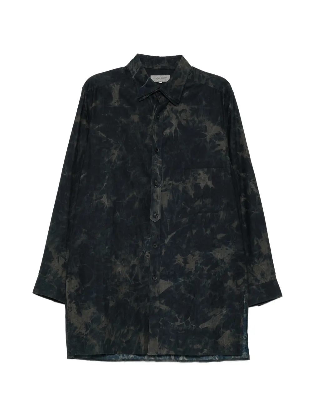 Yohji Yamamoto Hemd mit Kragen im Layering-Look - Schwarz