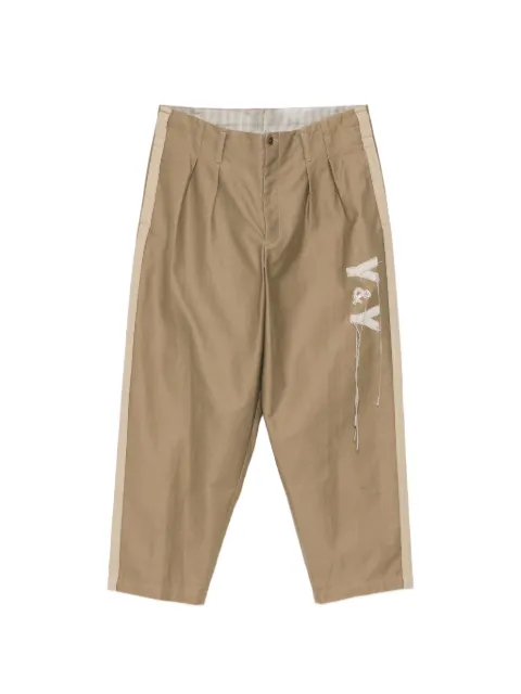 Yohji Yamamoto side-tape pleated trousers