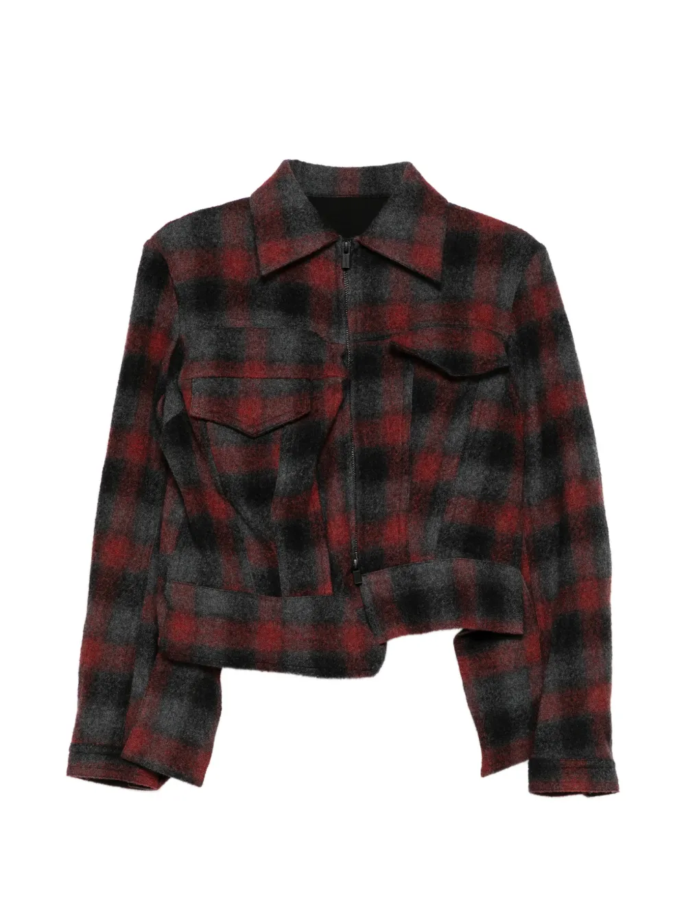 Yohji Yamamoto Giacca a quadri - Rosso