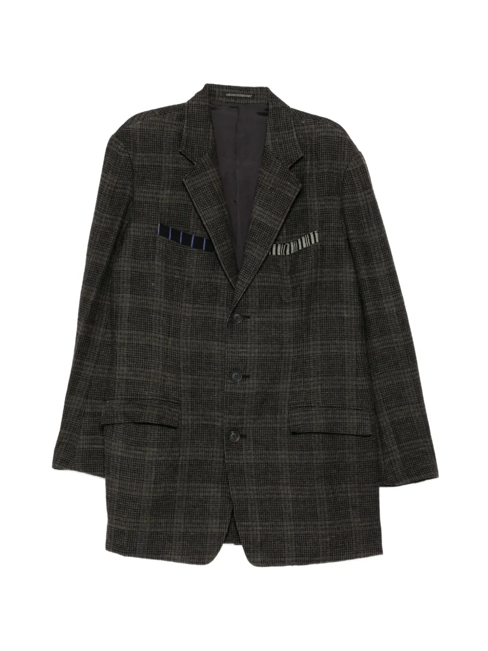 Yohji Yamamoto Blazer a quadri - Marrone