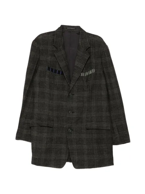 Yohji Yamamoto check-pattern box-pocket blazer