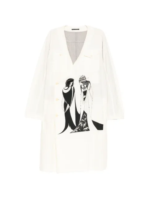 Yohji Yamamoto graphic-printed coat