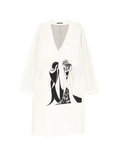 Yohji Yamamoto graphic-printed coat