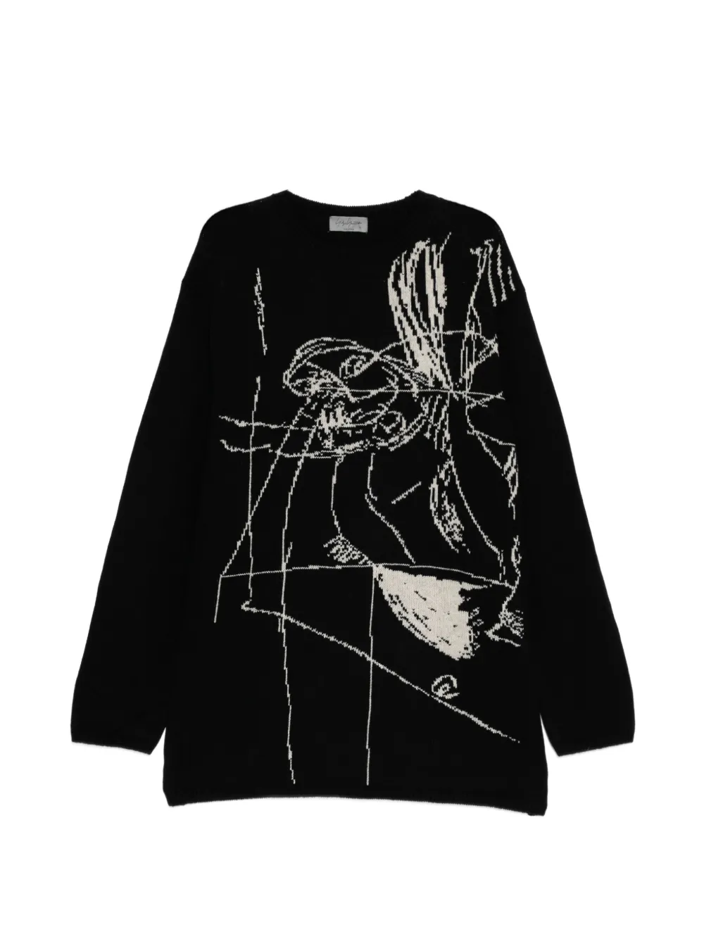 Yohji Yamamoto intarsia-applique sweater - Nero