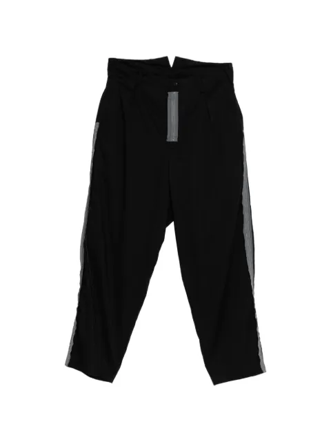 Yohji Yamamoto broad embroidered suspender trousers