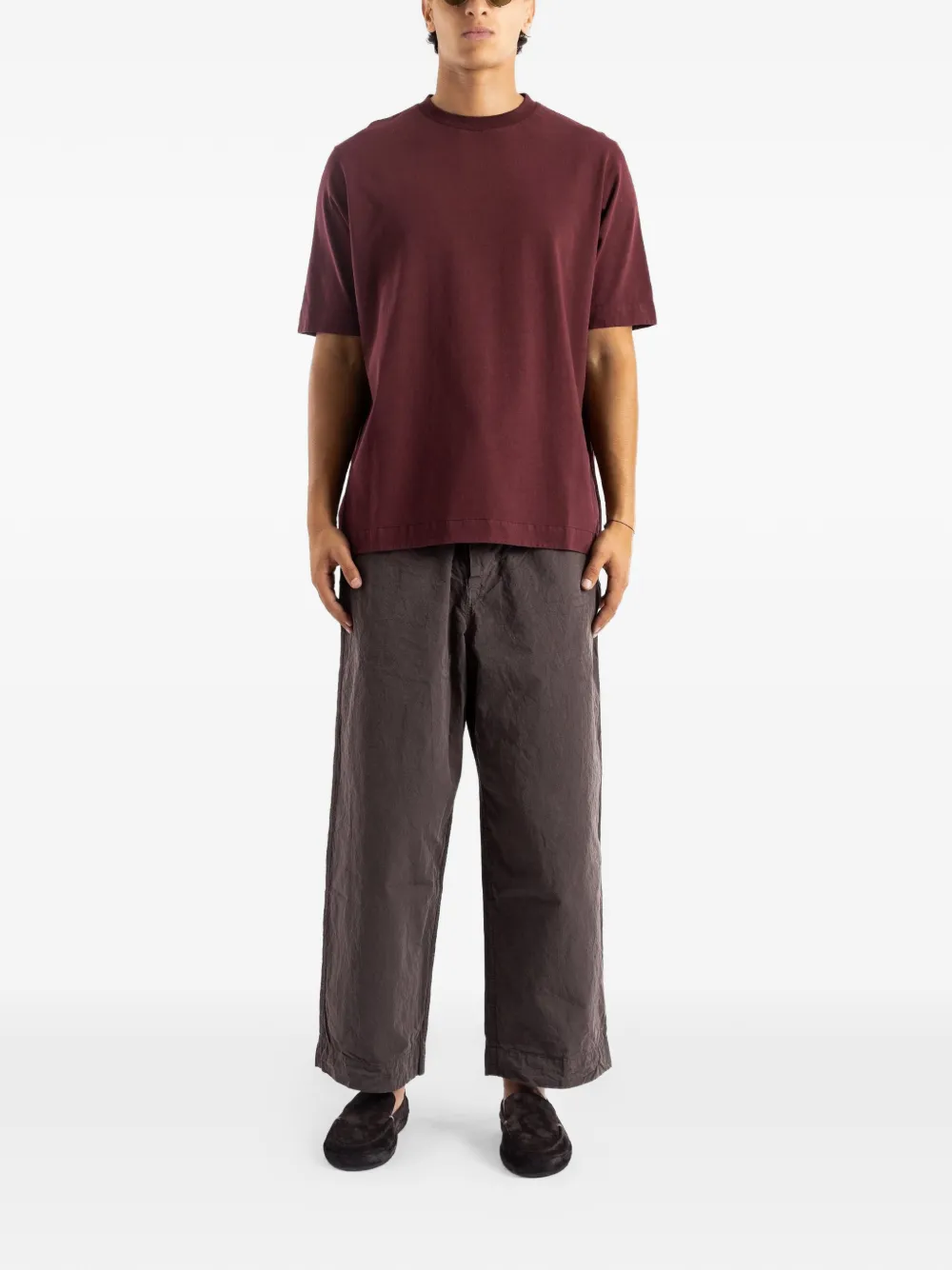 Casey Casey Felix jersey-texture T-shirt - Rosso