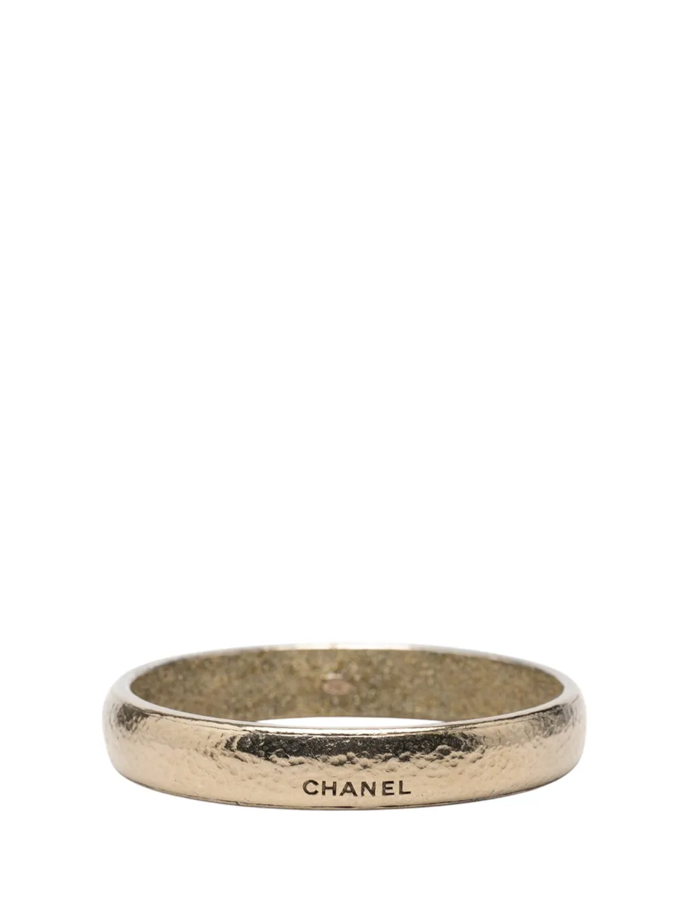 CHANEL Pre-Owned 2007 Gold Plated Logo Bangle costume bracelet - Oro