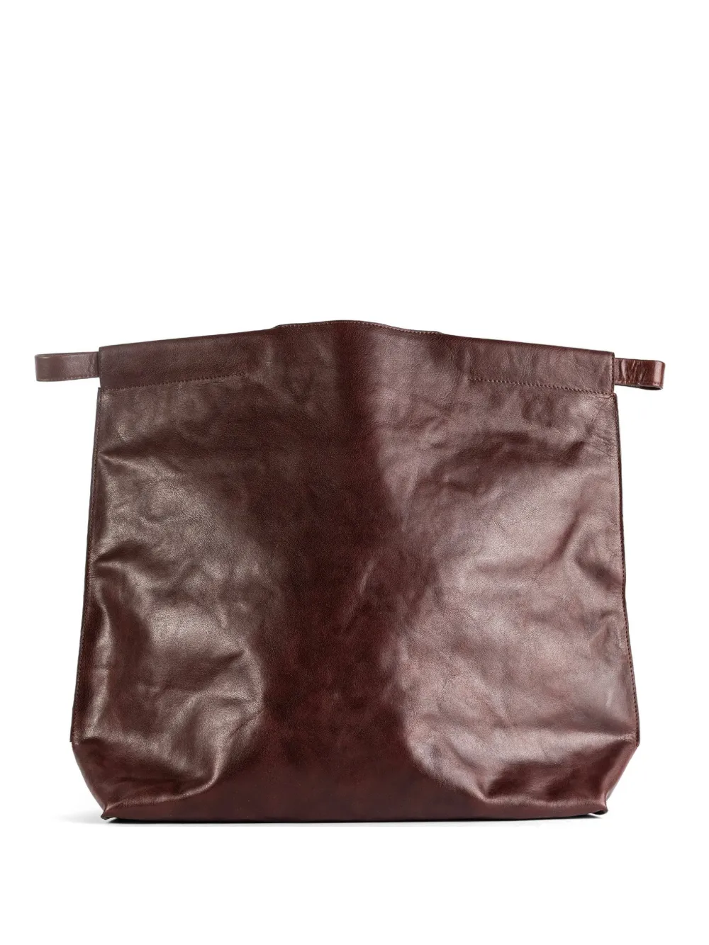 bea mombaers grained leather clutch bag - Marrone