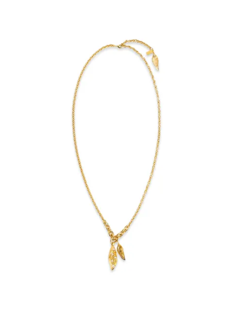 Chloé collar con dije de hoja y perlas