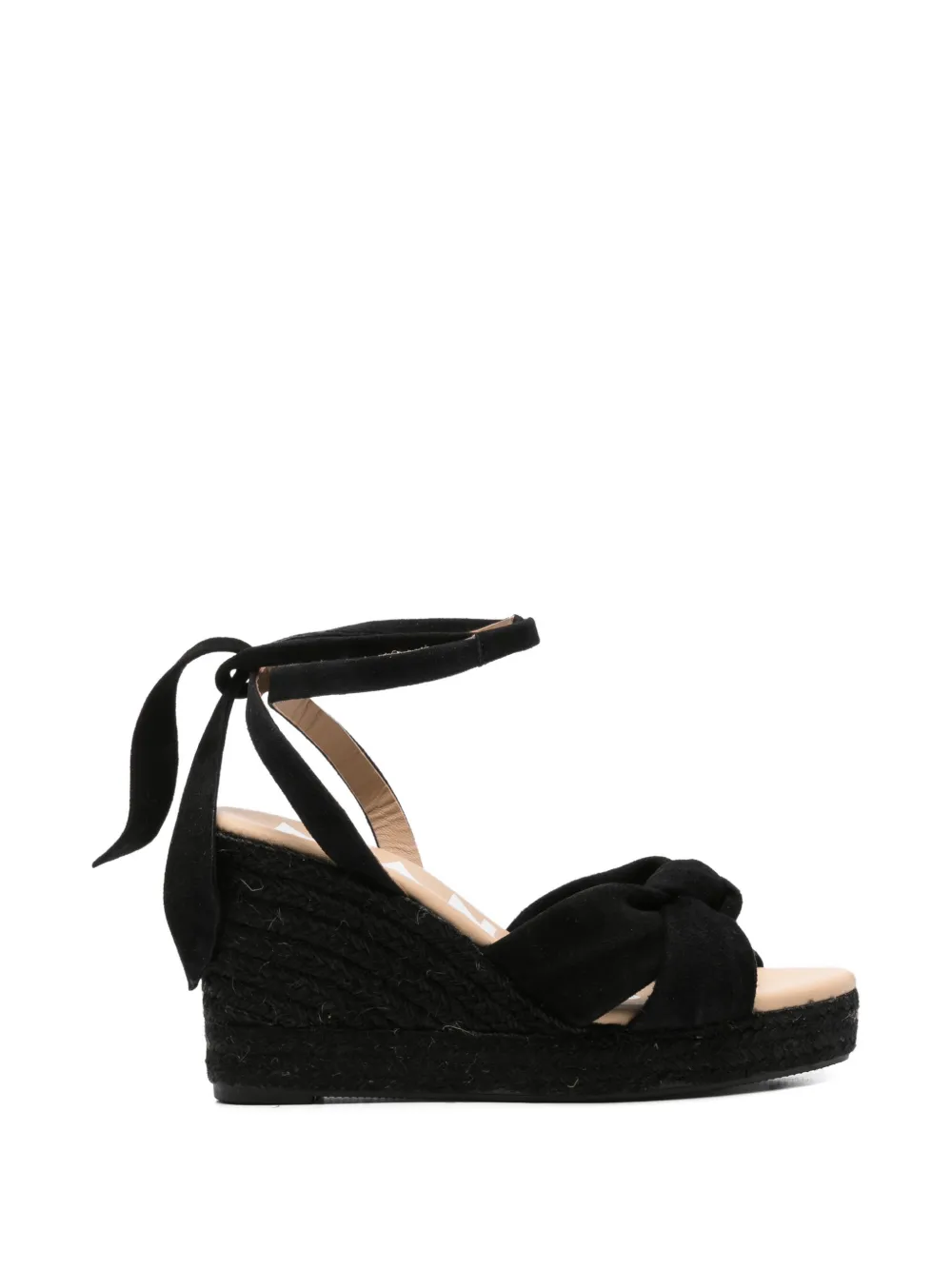 Manebi knot-detail wedge espadrilles Zwart