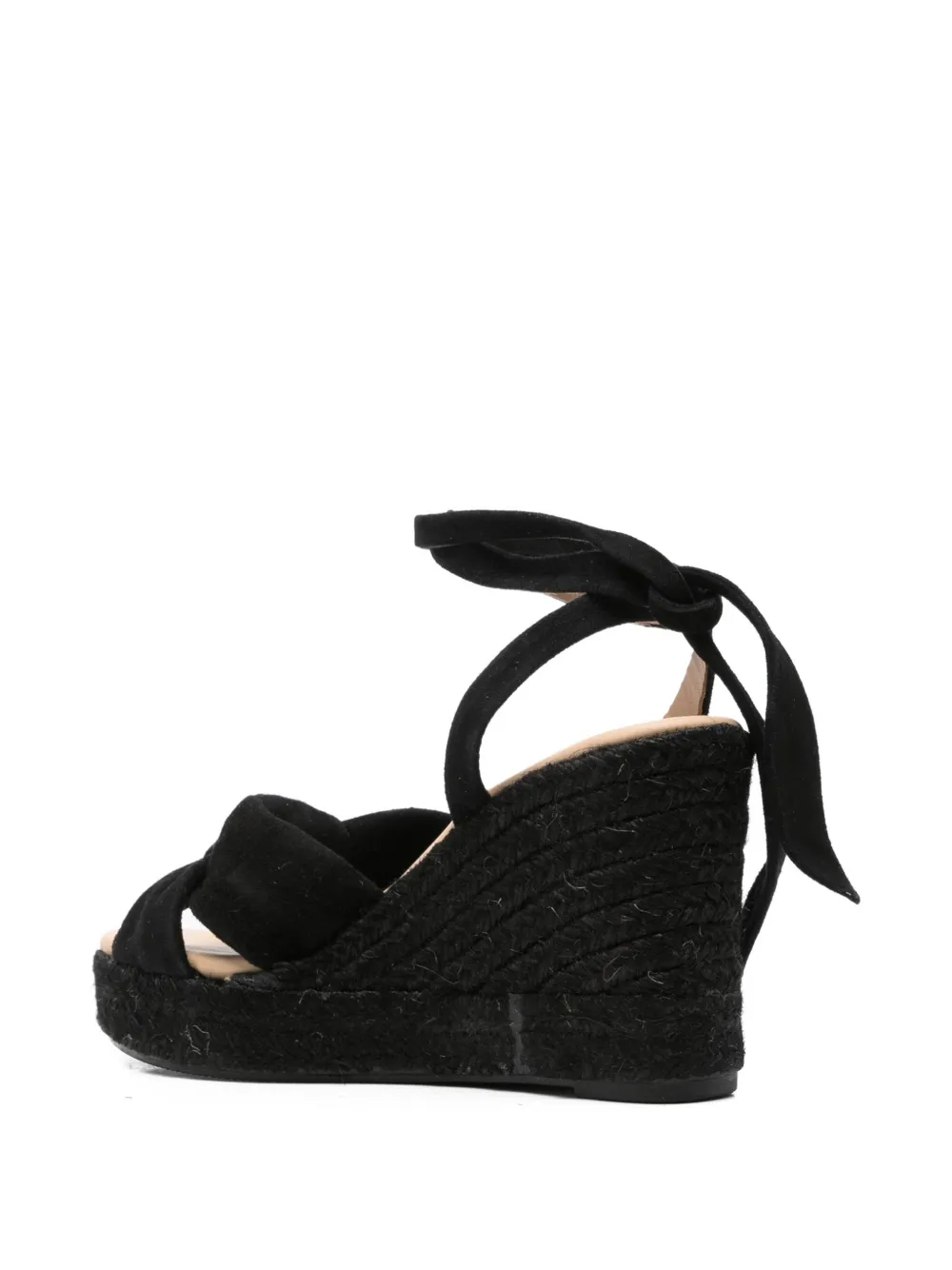 Manebi knot-detail wedge espadrilles Zwart